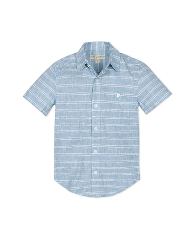 Hope & Henry Boys Linen Short Sleeve Button Down Shirt