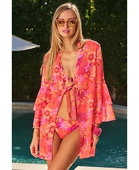 Becca Women's Floral-Print Tunic Cover-Up Top