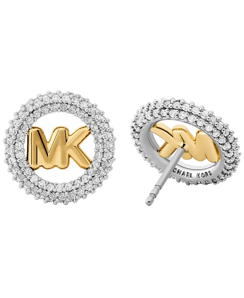 Michael Kors Small Pave Logo Stud Earrings