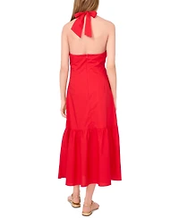1.state Women's Cotton Tie-Back Halter Maxi Dress