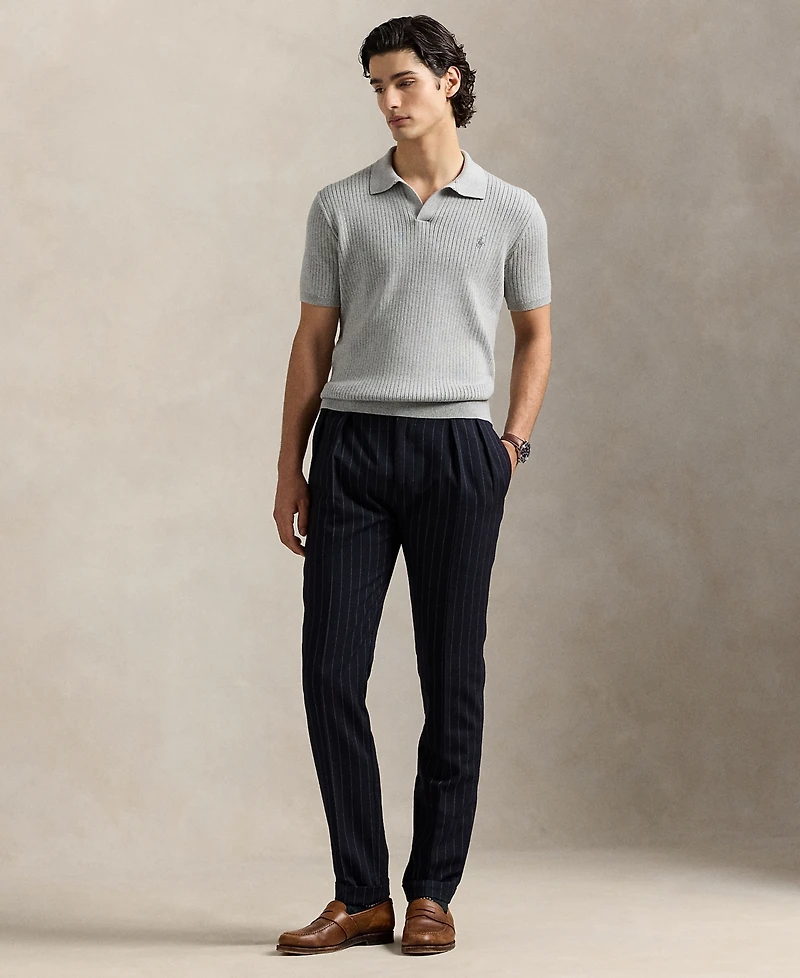 Polo Ralph Lauren Men's Rib-Knit Cotton Polo-Collar Sweater