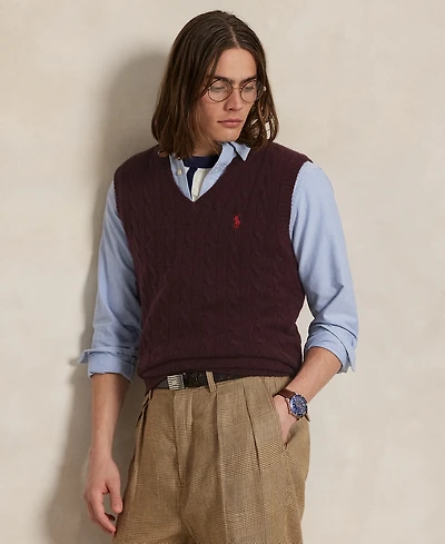Polo Ralph Lauren Men's Cable-Knit Wool-Cashmere Sweater Vest