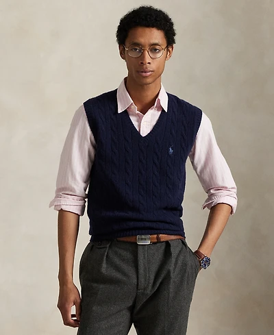 Polo Ralph Lauren Men's Cable-Knit Wool-Cashmere Sweater Vest