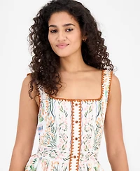 En Saison Women's Alaia Scarf-Print Sleeveless Mini Dress