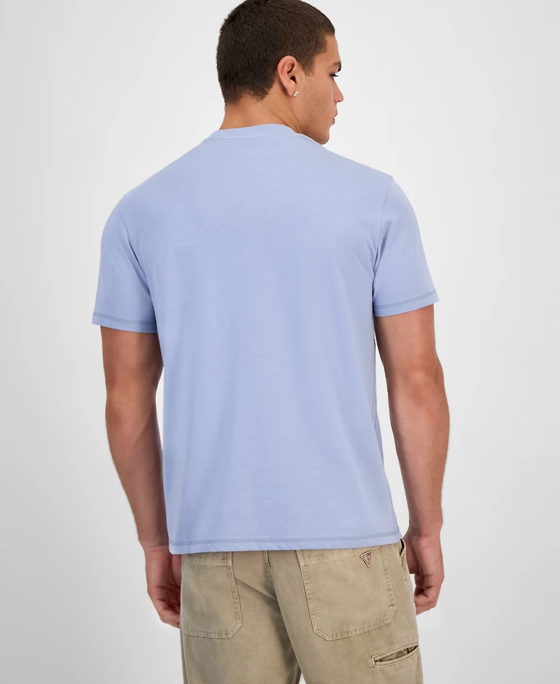 Guess Men's Faded Flower Short Sleeve Logo Graphic T-Shirt
