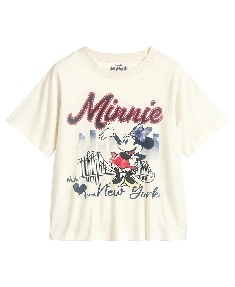 Disney Toddler and Little Girls 2-Piece Minnie I Love New York T-Shirt Denim Pants Set