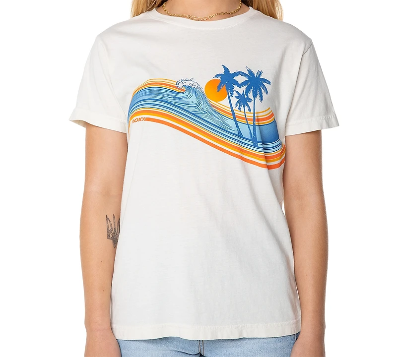Roxy Juniors' Wave Stripe Cotton T-Shirt
