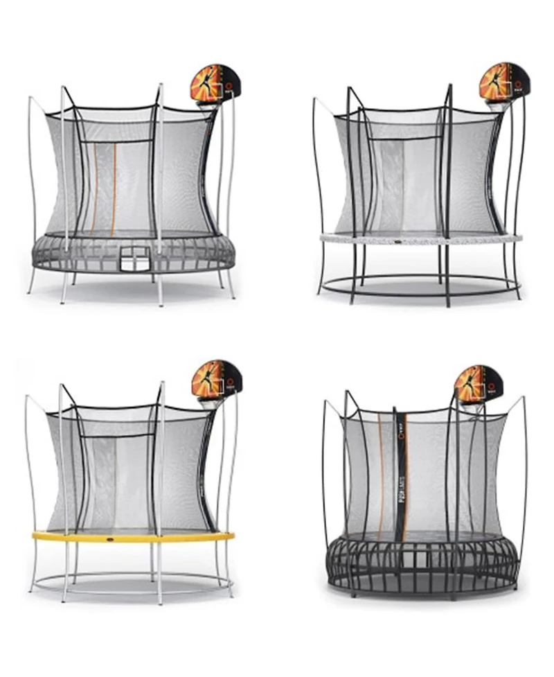 Vuly Trampolines Basketball Set Attachment with Backboard, Netted Hoop, Mini Basketball, and Hand Air Pump Compatible with Trampolines and Swing Sets