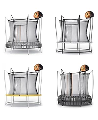 Vuly Trampolines Basketball Set Attachment with Backboard, Netted Hoop, Mini Basketball, and Hand Air Pump Compatible with Trampolines and Swing Sets