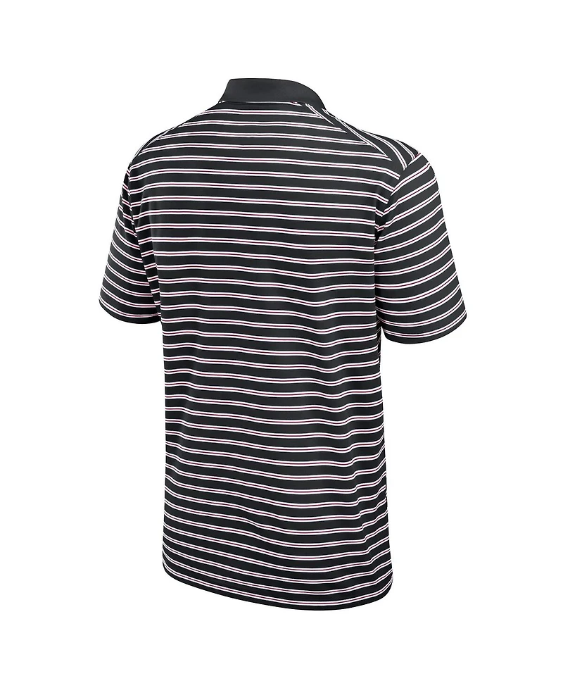 Jordan Men's Black/White Oklahoma Sooners Primetime Victory Striped Performance Polo Shirt