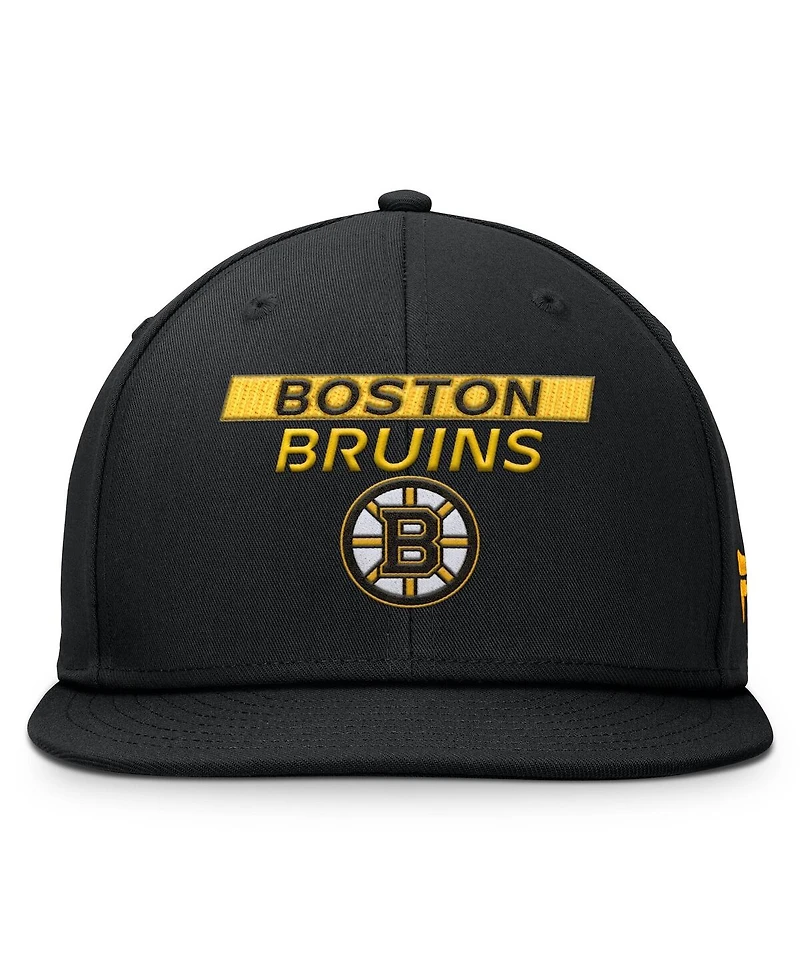 Fanatics Men's Black Boston Bruins Authentic Pro Prime Snapback Hat