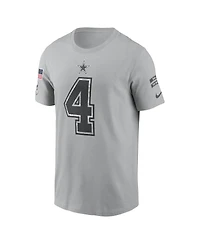 Nike Men's Dak Prescott Gray Dallas Cowboys 2024 Salute to Service Name Number T-Shirt