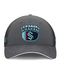 Fanatics Men's Gray Seattle Kraken Authentic Pro Home Ice Trucker Adjustable Hat