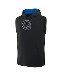 Fanatics Men's Black Chicago Cubs Fire Speed Sleeveless Pullover Hoodie