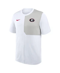 Nike Men's White Georgia Bulldogs 2025 Sideline Uv Performance Coach T-Shirt