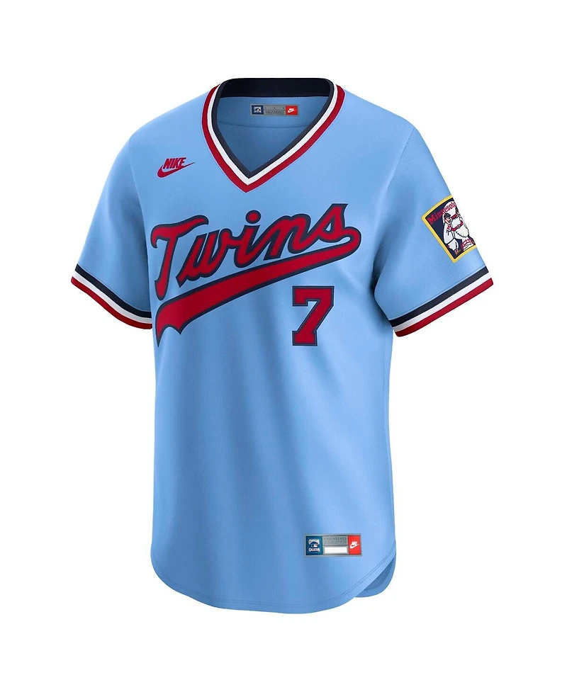 Nike Men's Joe Mauer Light Blue Minnesota Twins Throwback Cooperstown Collection Limited Jersey