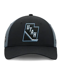Fanatics Men's Black/Charcoal Utah Mammoth Utah Badge Adjustable Hat