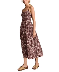 Lucky Brand Women's Printed Smocked Midi Dress