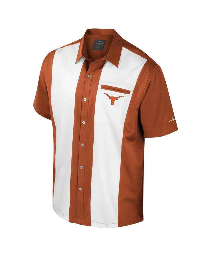 Colosseum Men's Texas Orange Longhorns Strike Bowling Button-Up Shirt