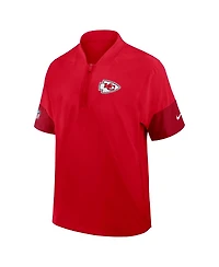 Nike Men's Red Kansas City Chiefs Sideline Short Sleeve Quarter-Zip Performance Coach Jacket