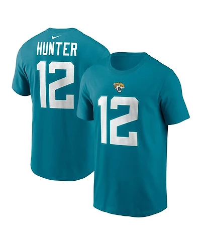 Nike Men's Travis Hunter Teal Jacksonville Jaguars 2025 Nfl Draft First Round Pick Name Number T-Shirt
