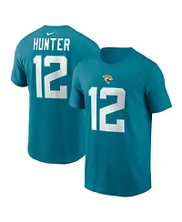 Nike Men's Travis Hunter Teal Jacksonville Jaguars 2025 Nfl Draft First Round Pick Name Number T-Shirt