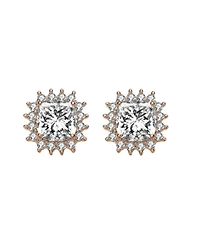 Classy 10MM Halo Square Stud Earrings
