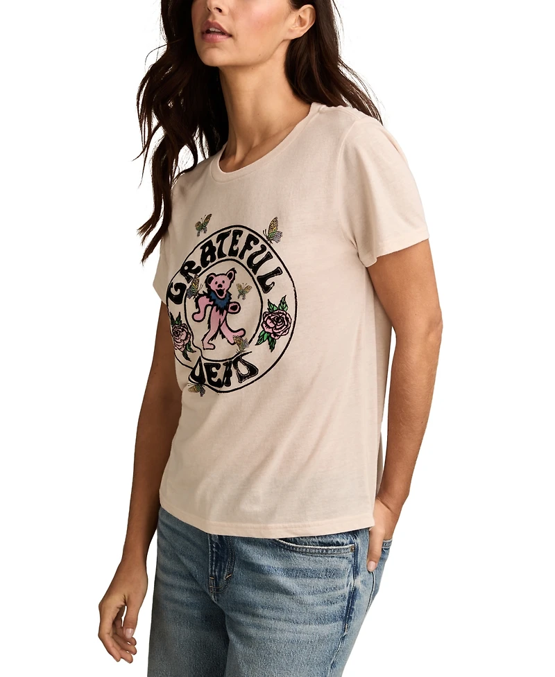 Lucky Brand Women's Grateful Dead Butterflies Crewneck Tee