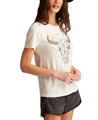 Lucky Brand Women's Steer Skull Crewneck Tee