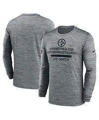 Nike Men's Gray Pittsburgh Steelers Sideline Velocity Performance Long Sleeve T-Shirt