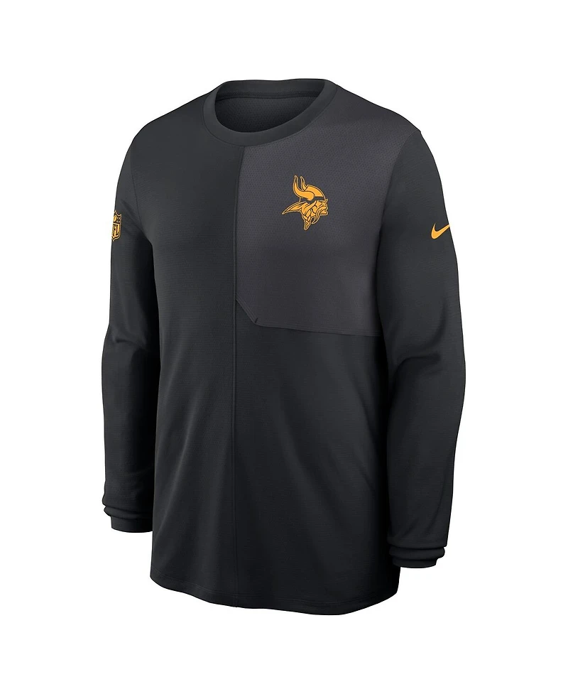 Nike Men's Minnesota Vikings Sideline Coach Uv Performance Long Sleeve T-Shirt