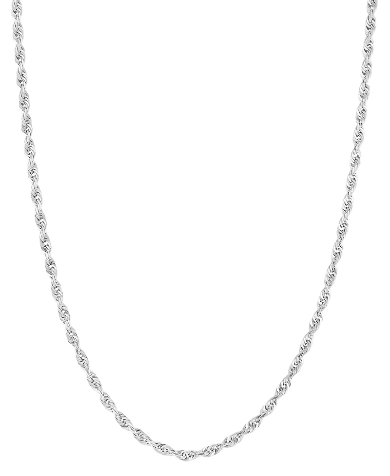 Rope Chain 20" Collar Necklace in 14k White Gold