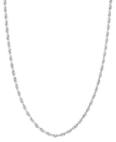 Rope Chain 20" Collar Necklace in 14k White Gold
