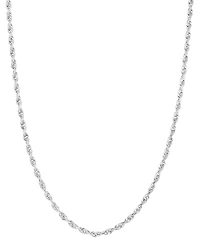 Rope Chain 20" Collar Necklace in 14k White Gold