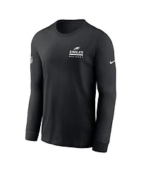 Nike Men's Black Philadelphia Eagles Sideline Performance Long Sleeve T-Shirt
