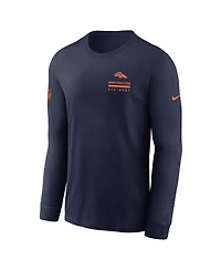 Nike Men's Navy Denver Broncos Sideline Performance Long Sleeve T-Shirt