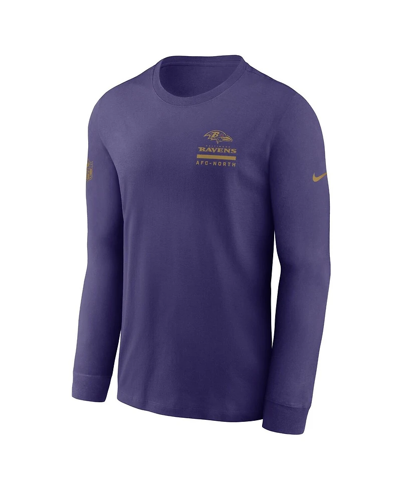 Nike Men's Purple Baltimore Ravens Sideline Performance Long Sleeve T-Shirt