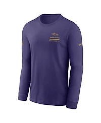 Nike Men's Purple Baltimore Ravens Sideline Performance Long Sleeve T-Shirt