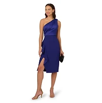 Adrianna Papell Women's One-Shoulder Satin Sheath Dress