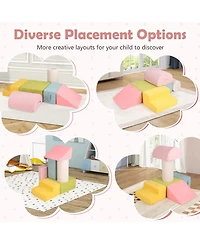 Slickblue Kids 6-Piece Climbing Blocks with 30D High-Density Foam and Carrying Handles