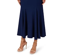 Adrianna Papell Petites Mock-Neck Crepe Midi Dress