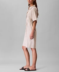 Calvin Klein Women's Tie-Waist Shirtdress
