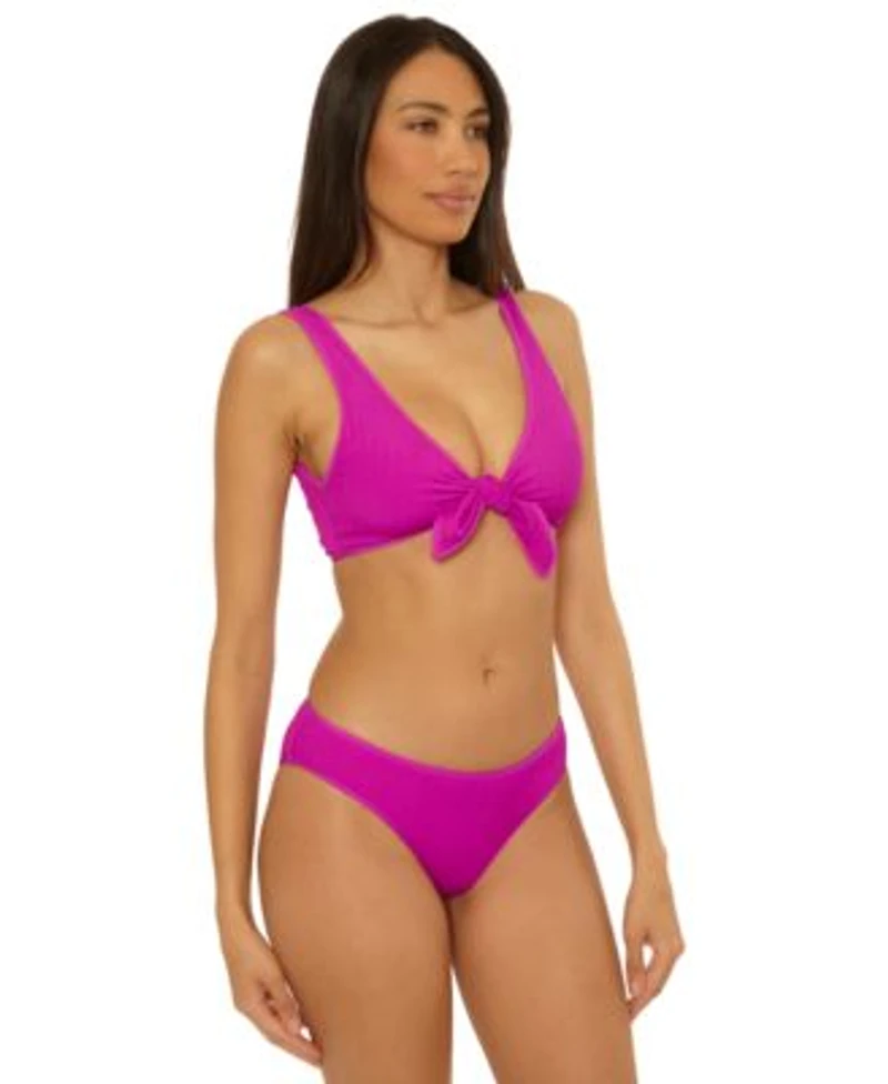 Becca Womens Crinkle Crush Bikini Top Hipster Bottoms