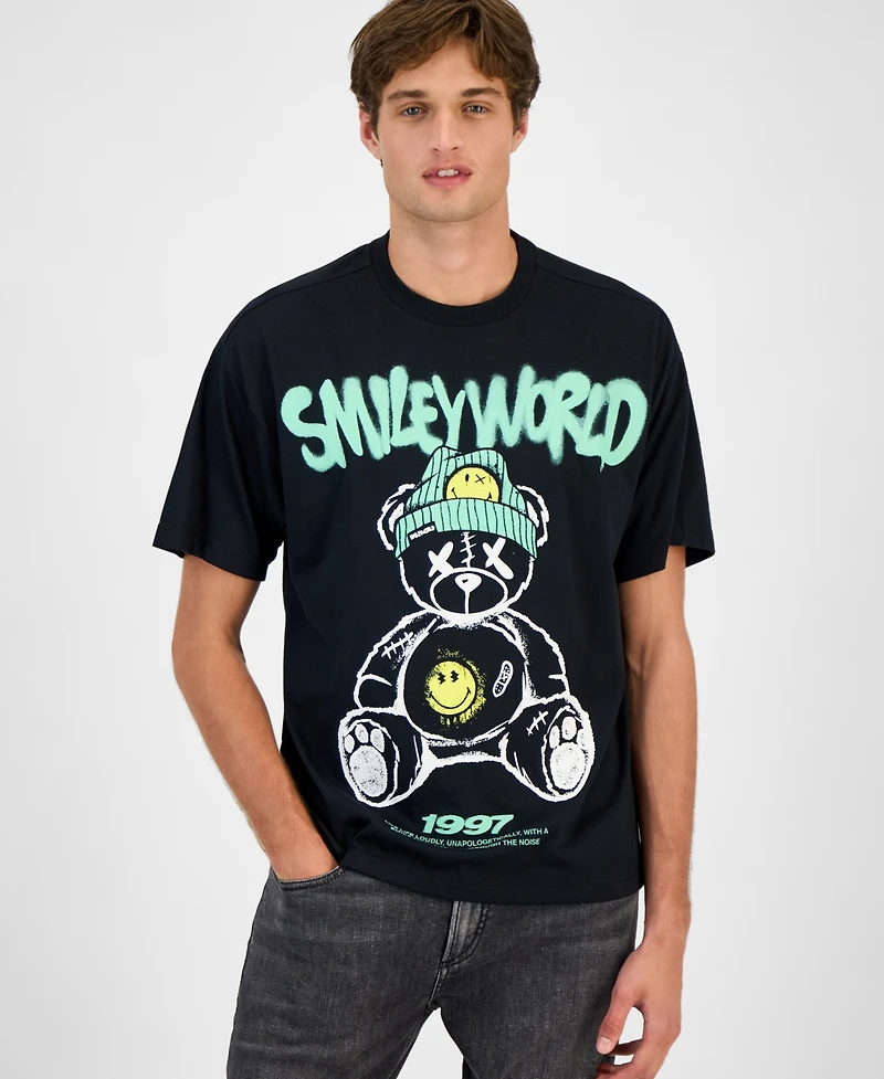 SmileyWorld Men's Hat Bunny Graphic T-Shirt