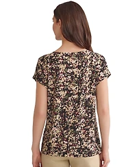 Jones New York Petite Keyhole-Neck Short-Sleeve Knit Top