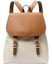 Michael Kors Quinn Medium Signature Logo Flap Backpack