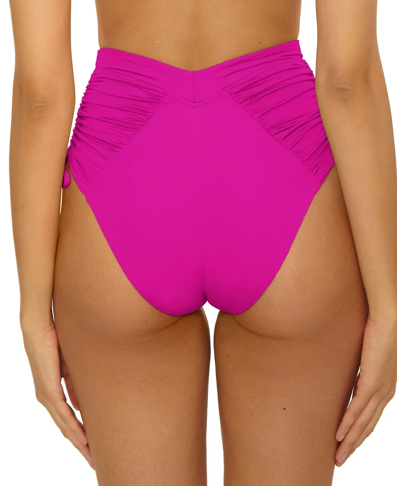 Becca Women's Color Code Shirred High-Waist Bikini Bottoms