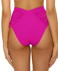 Becca Women's Color Code Shirred High-Waist Bikini Bottoms