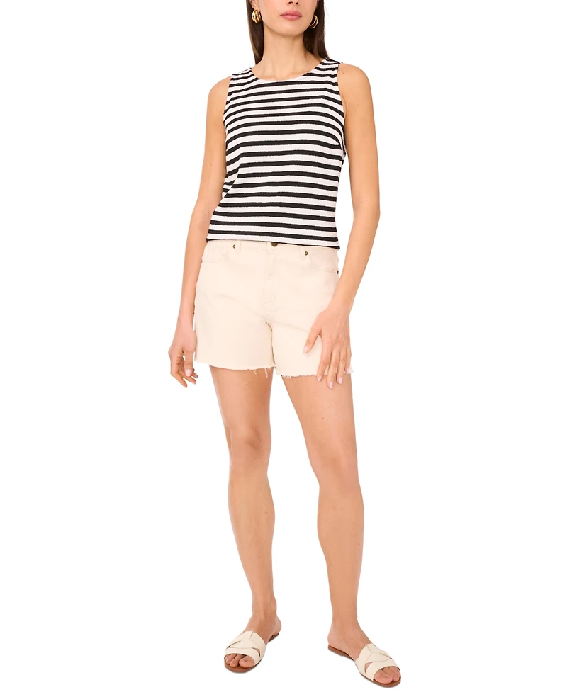 Vince Camuto Women's Striped Crewneck Sleeveless Top