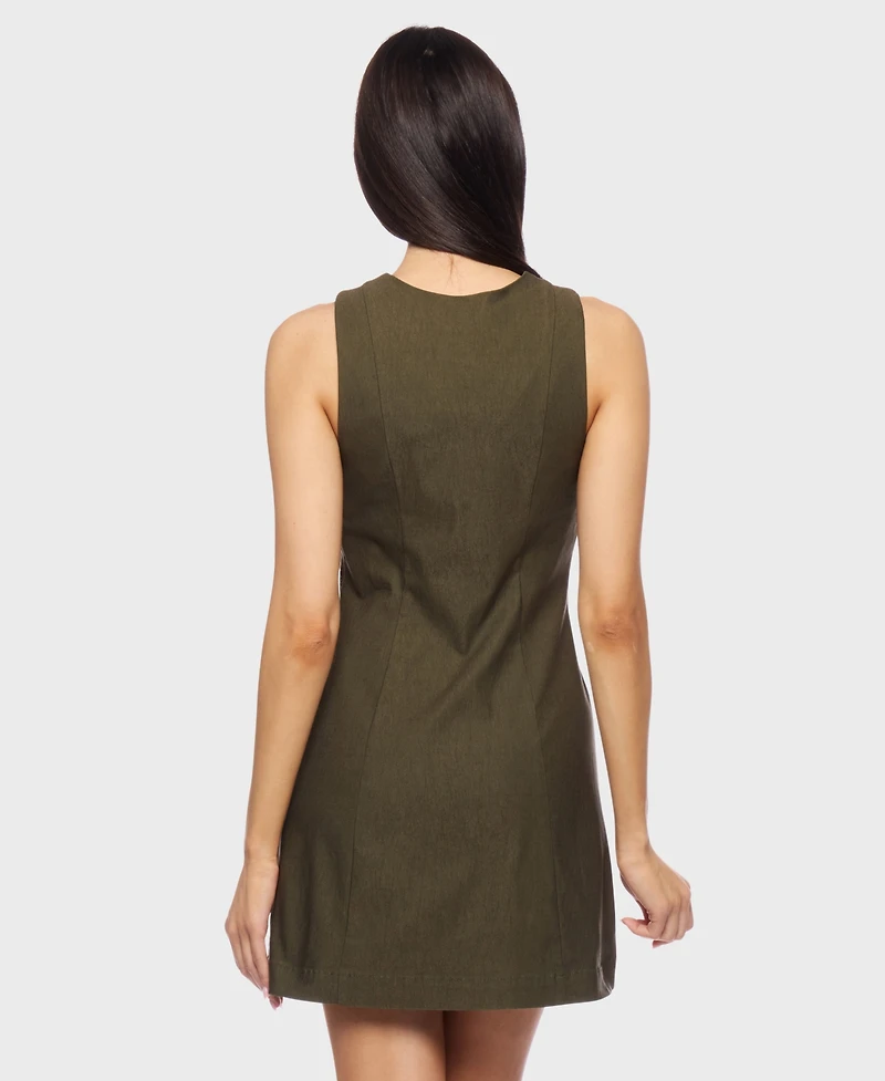 Alex & Sophia Juniors' Sleeveless Button Down Dress